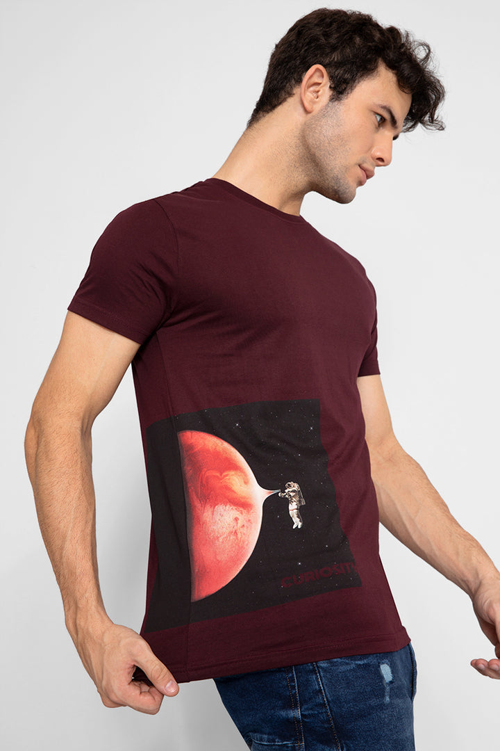 Curiosity Maroon T-Shirt - SNITCH