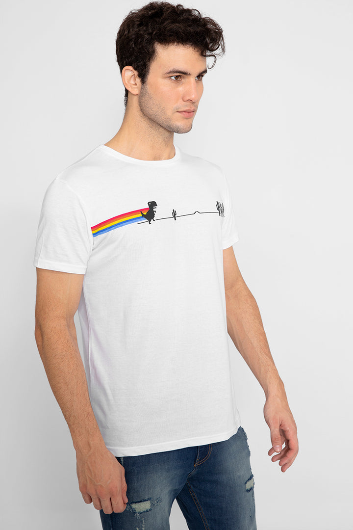 Chrome Dino White T-Shirt - SNITCH