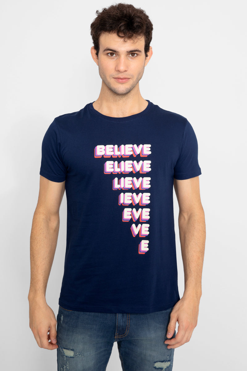 Believe Navy T-Shirt - SNITCH