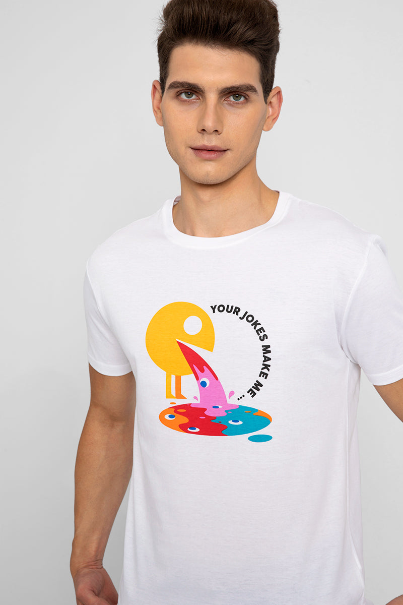 Puking Pacman White T-Shirt - SNITCH