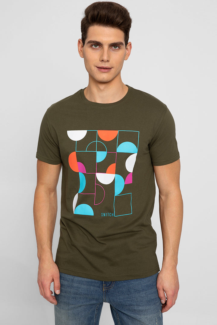 Shuffle Olive T-Shirt - SNITCH