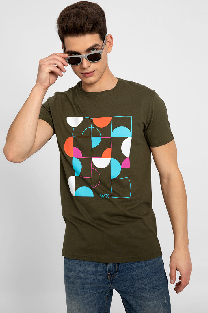 Shuffle Olive T-Shirt - SNITCH