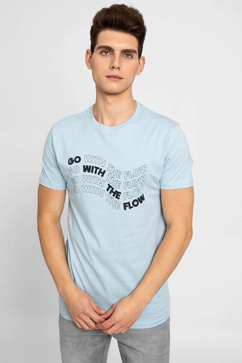 Go With The Flow Blue T-Shirt - SNITCH