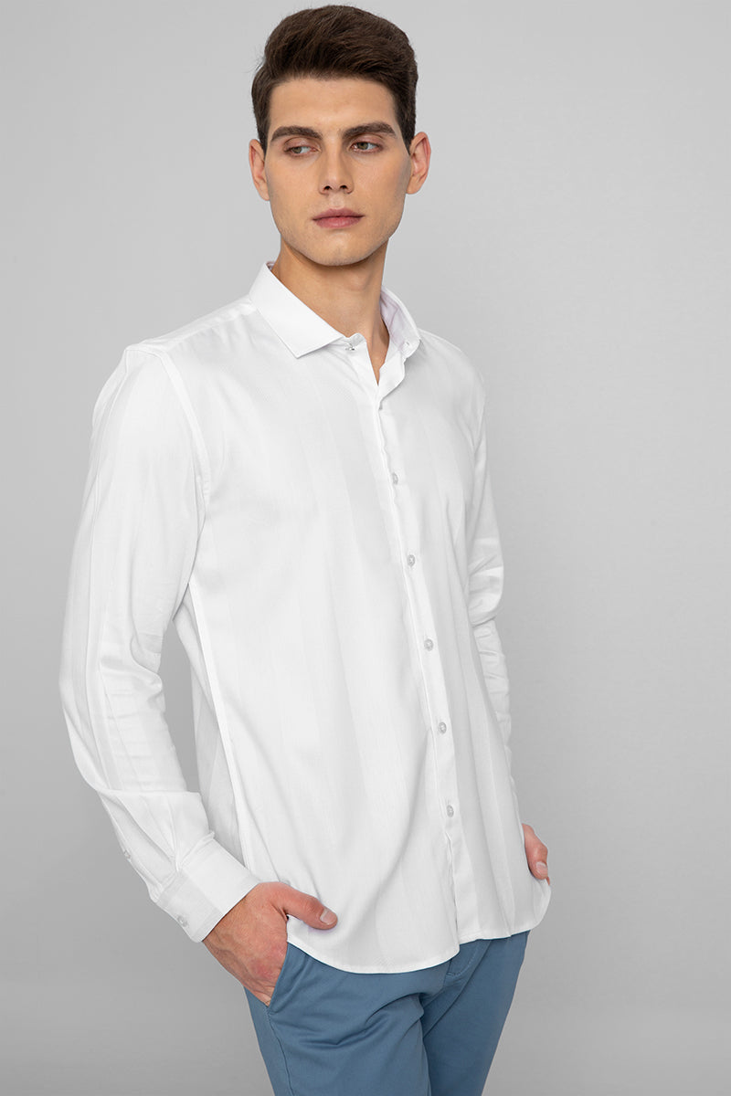 Glint Lyocell White Shirt - SNITCH