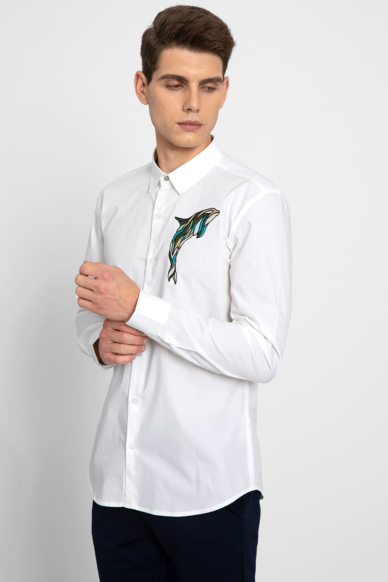 Orca Dolphin White Shirt - SNITCH