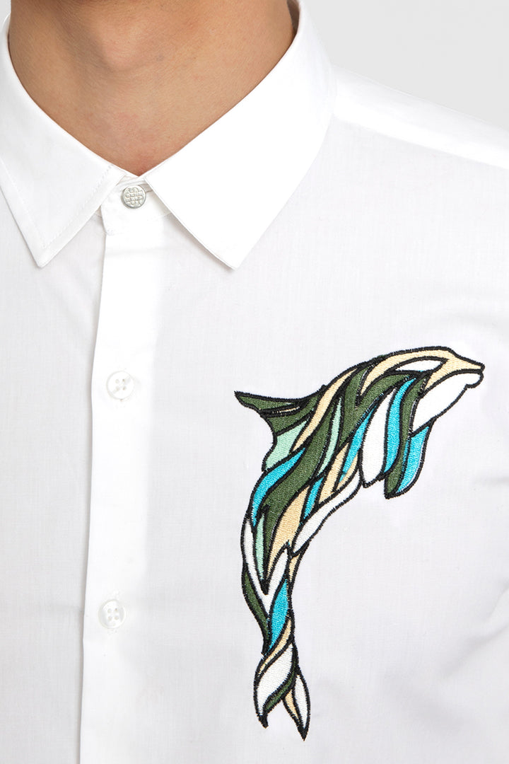 Orca Dolphin White Shirt - SNITCH