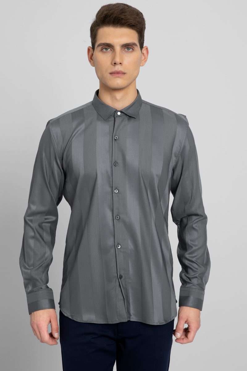 Glint Lyocell Grey Shirt - SNITCH
