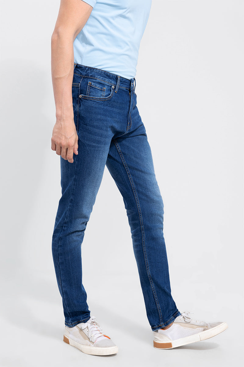 Buy Men's Freeze Cobalt Blue Slim Fit Jeans Online | SNITCH