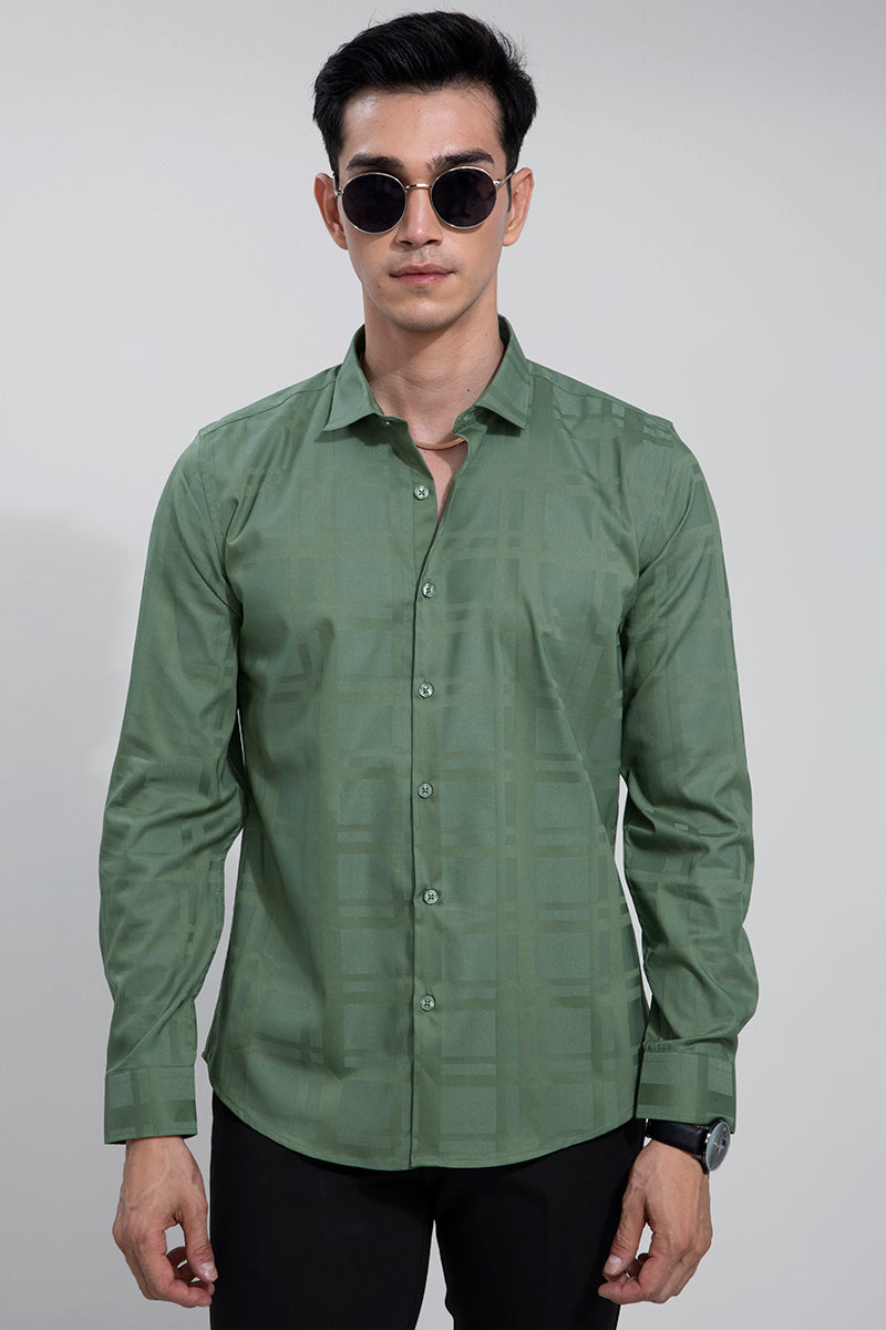 Glisten Green Checks Shirt