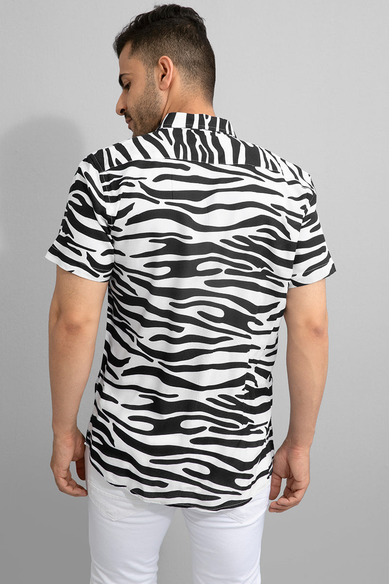 Grevy Zebra Print Black Shirt - SNITCH