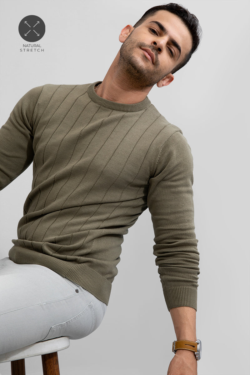 Brisk Olive Sweater - SNITCH