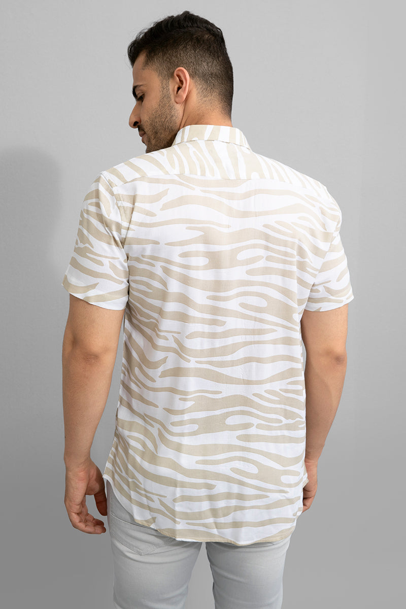 Grevy Zebra Print Beige Shirt - SNITCH