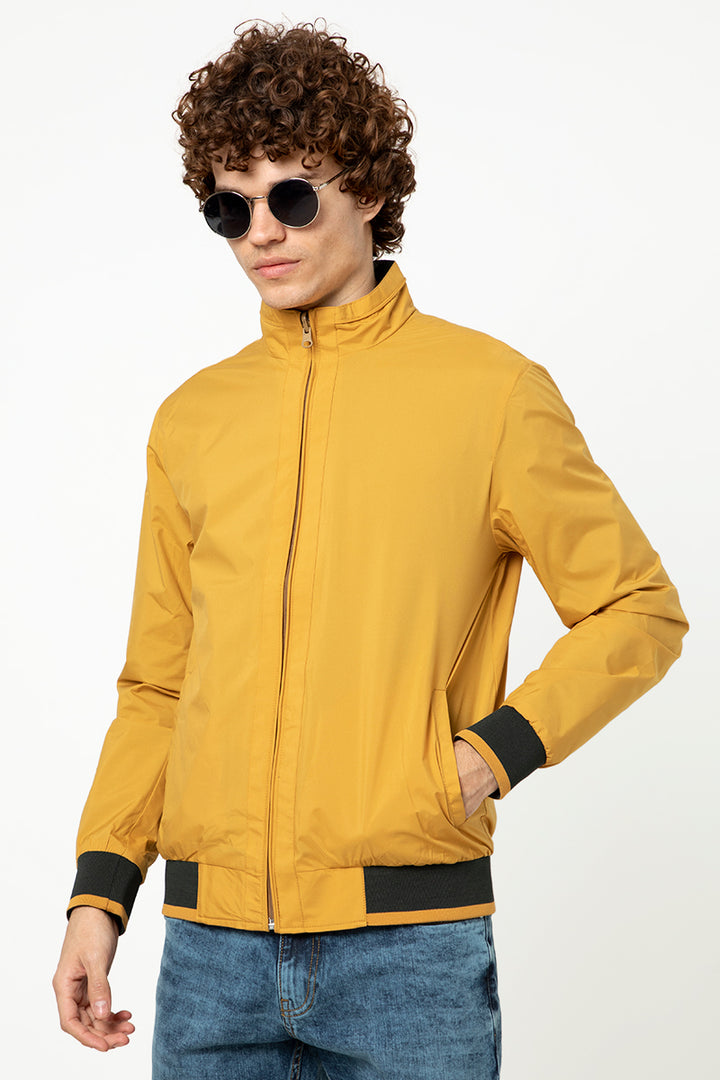Yellow & Olive Reversible All Weather Technical Jacket - SNITCH