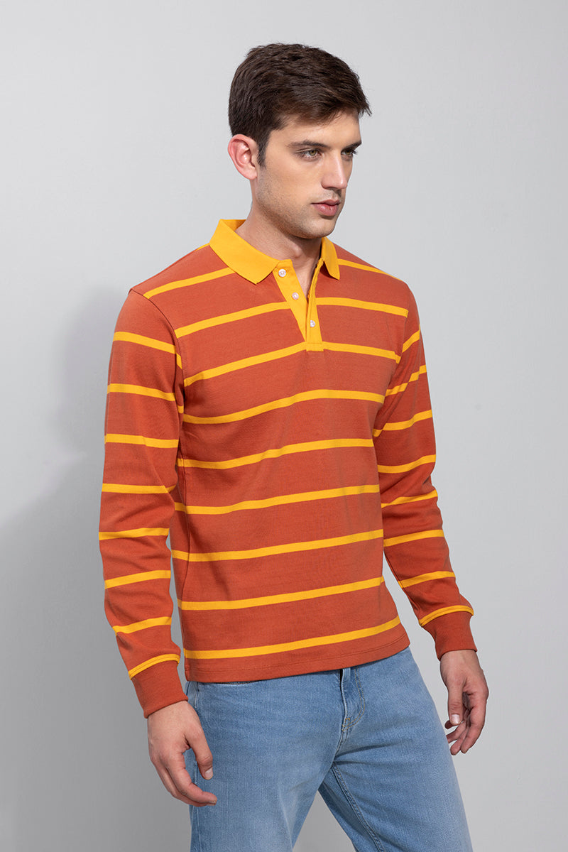 Rugby Mustard & Brown Polo T-Shirt
