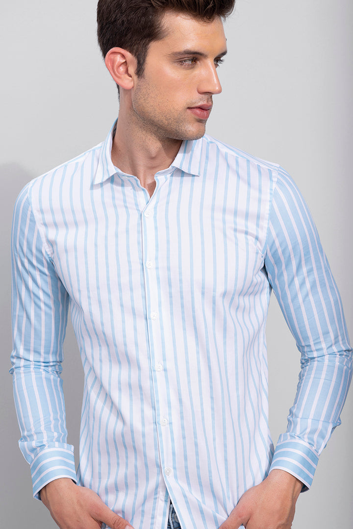 Extreme Blue Stripe White Shirt