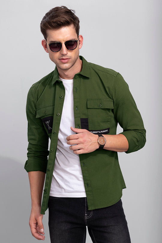 Buy Men's Soldiery Green Shirt Online | SNITCH