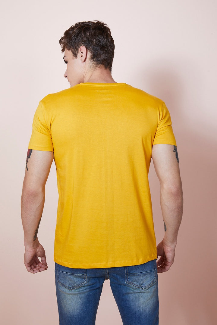 Geometric Mustard Graphic T-Shirt - SNITCH