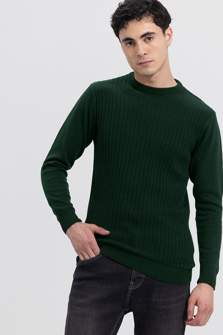 Cordial Green Ribbed Sweater