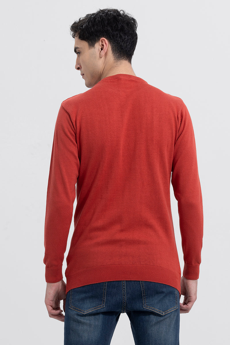 Cordial Red Ribbed Sweater