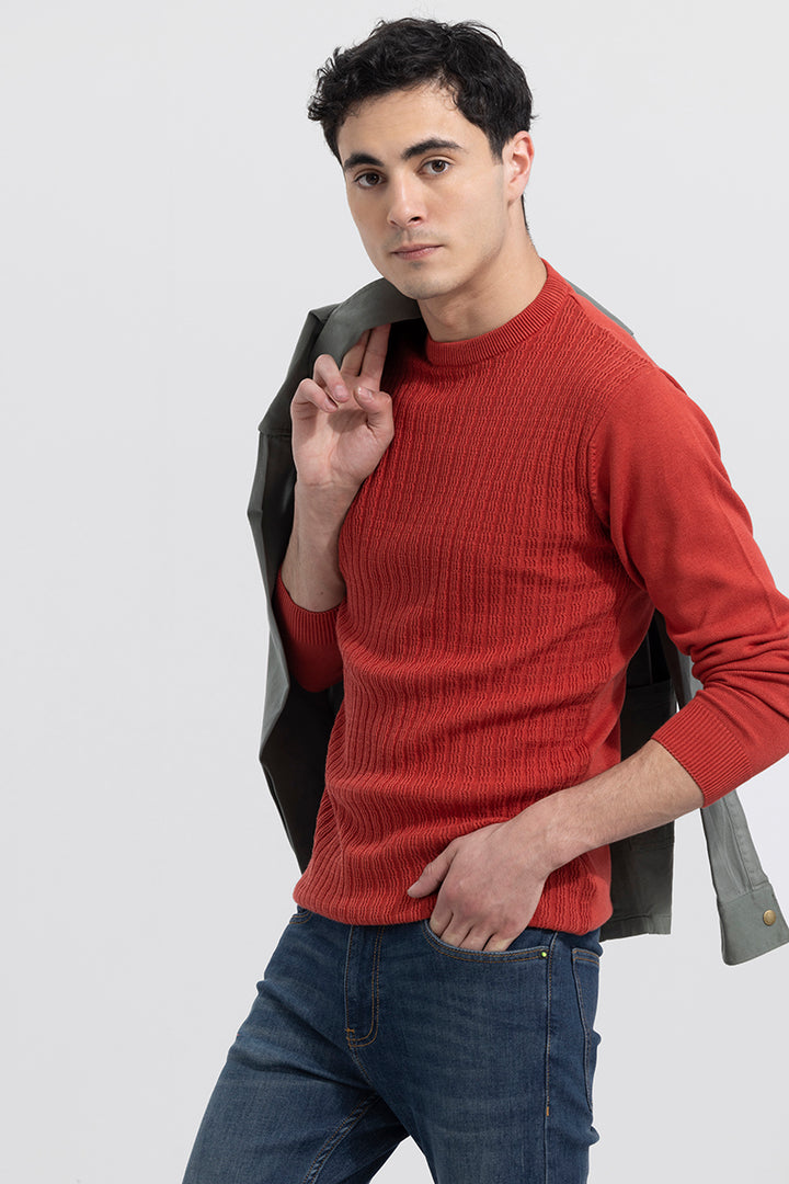 Buy Men's Cordial Red Sweater Online | SNITCH