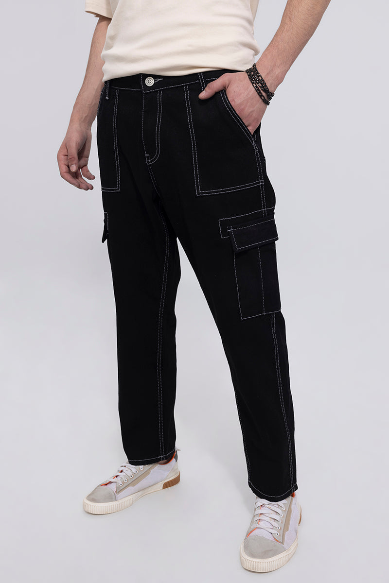 Black RBLS Red Line Baggy Jeans by BSAT