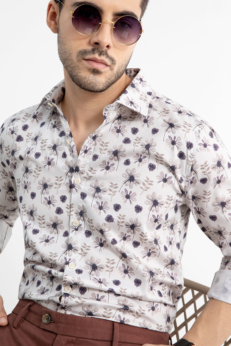 Courtly Floral White Shirt - SNITCH