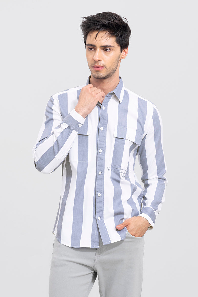Mark Florentine Blue Stripe Shirt