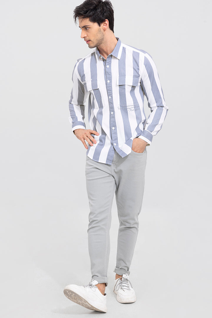 Mark Florentine Blue Stripe Shirt