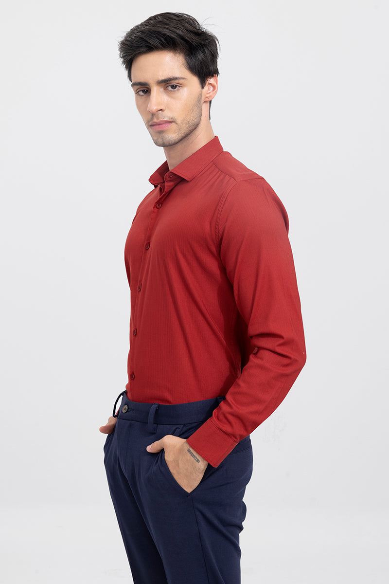 red shirt and lycra pants