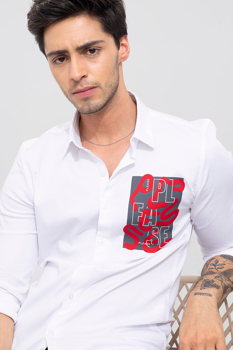 Printed white shirts deals