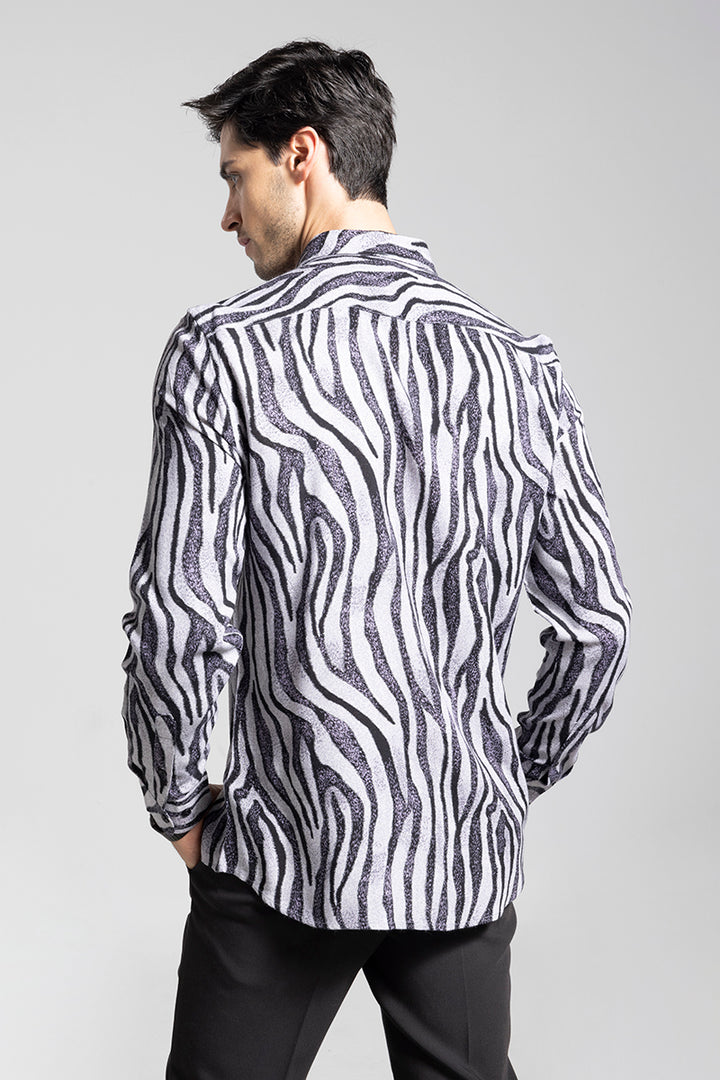 Tiger Skin Print Grey Shirt