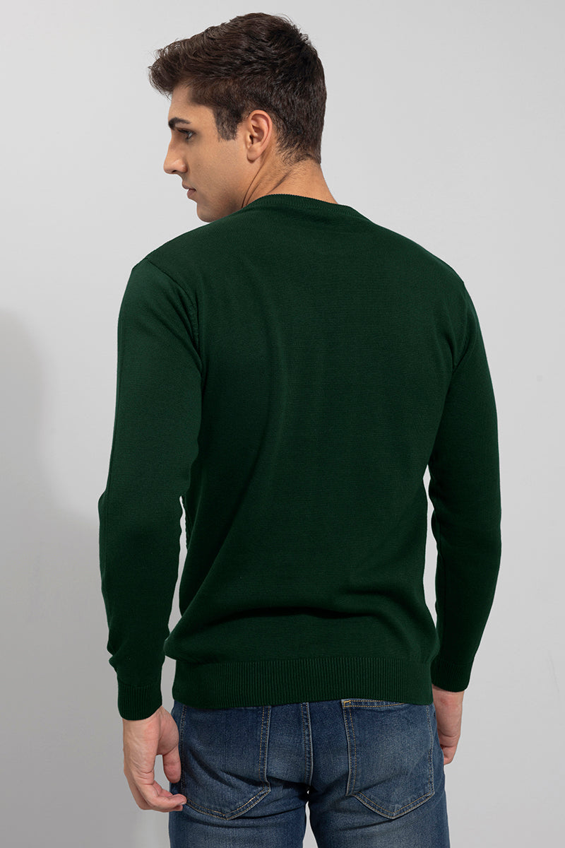 Buy Men's Melow Green Sweater Online | SNITCH