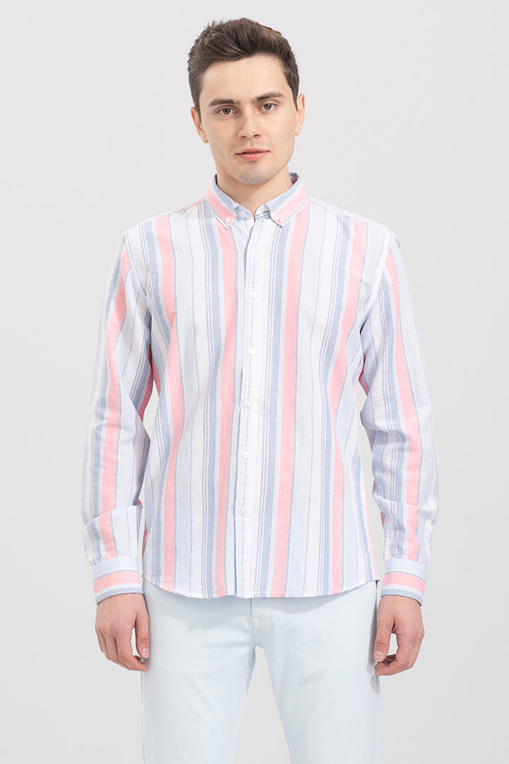 Blazing Stripe Pink Linen Shirt