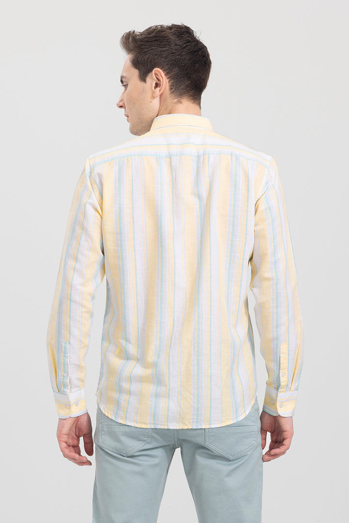 Blazing Stripe Yellow Linen Shirt