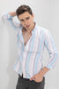 Blazing Stripe Blue Linen Shirt