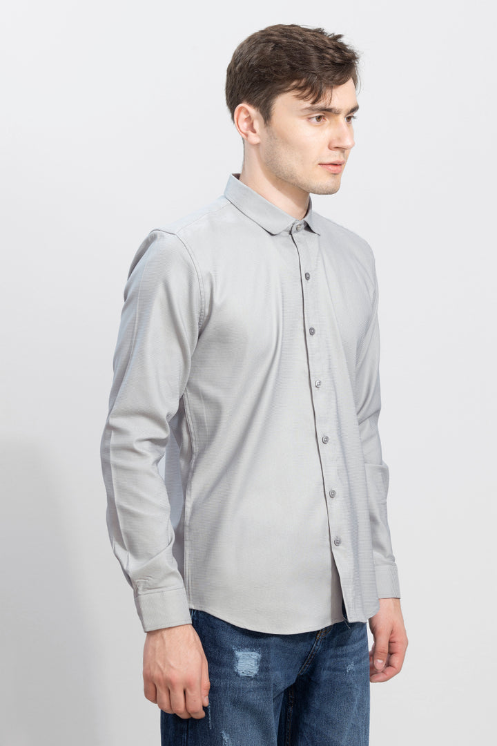 Horizontal Chord Stripe Grey Shirt