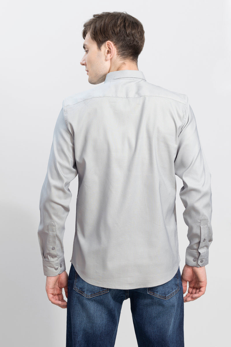 Horizontal Chord Stripe Grey Shirt