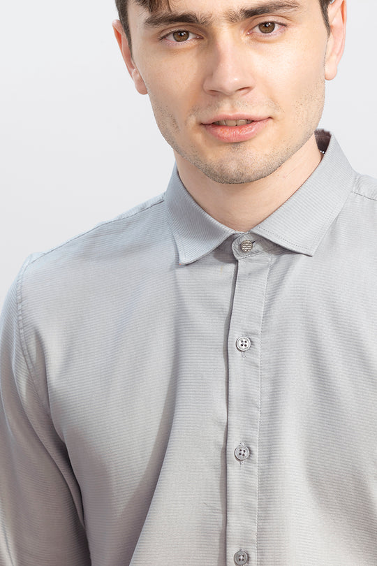 Buy Men's Horizontal Chord Stripe Grey Shirt Online | SNITCH