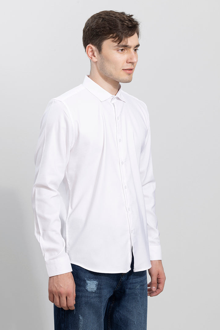 Horizontal Chord Stripe White Shirt