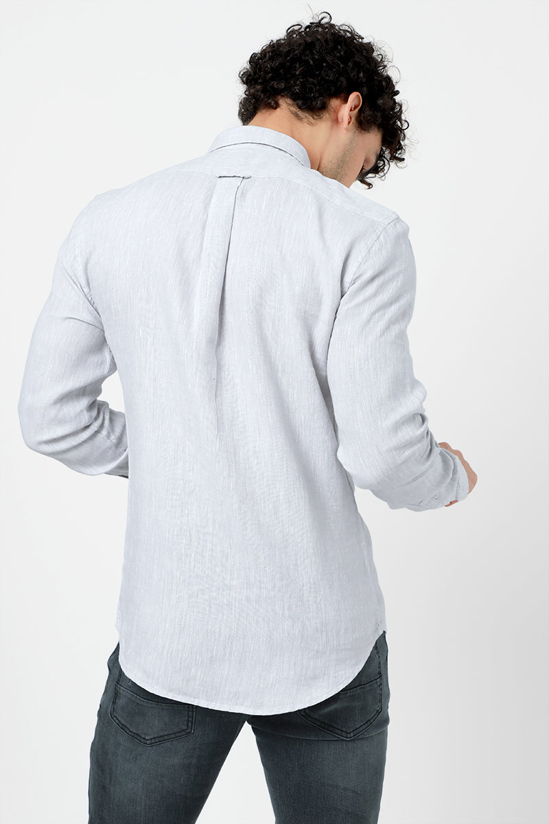 Slender Grey Linen Shirt - SNITCH