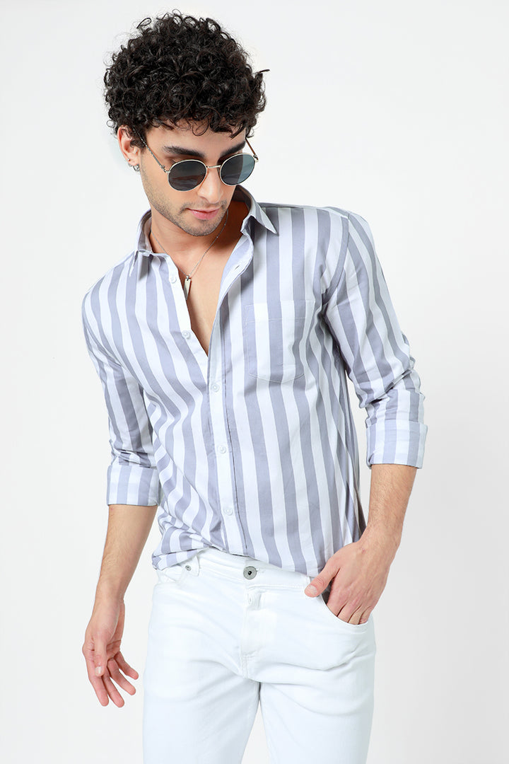 Grand Stripe Grey Shirt - SNITCH