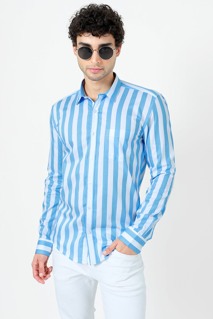 Grand Stripe Blue Shirt - SNITCH