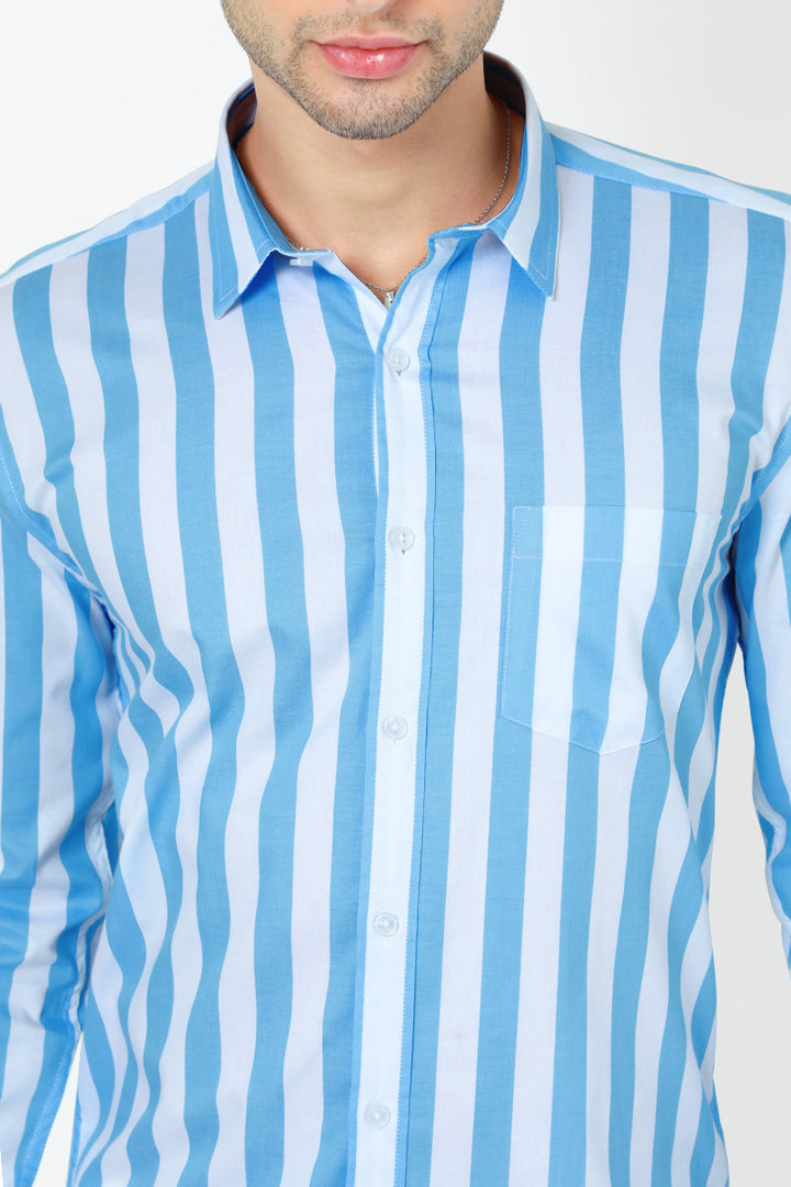 Grand Stripe Blue Shirt - SNITCH