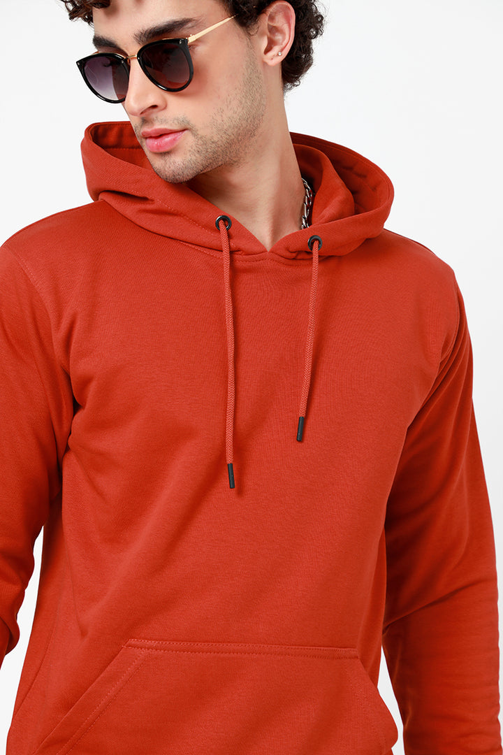 Solid Brick Red Hoodie - SNITCH