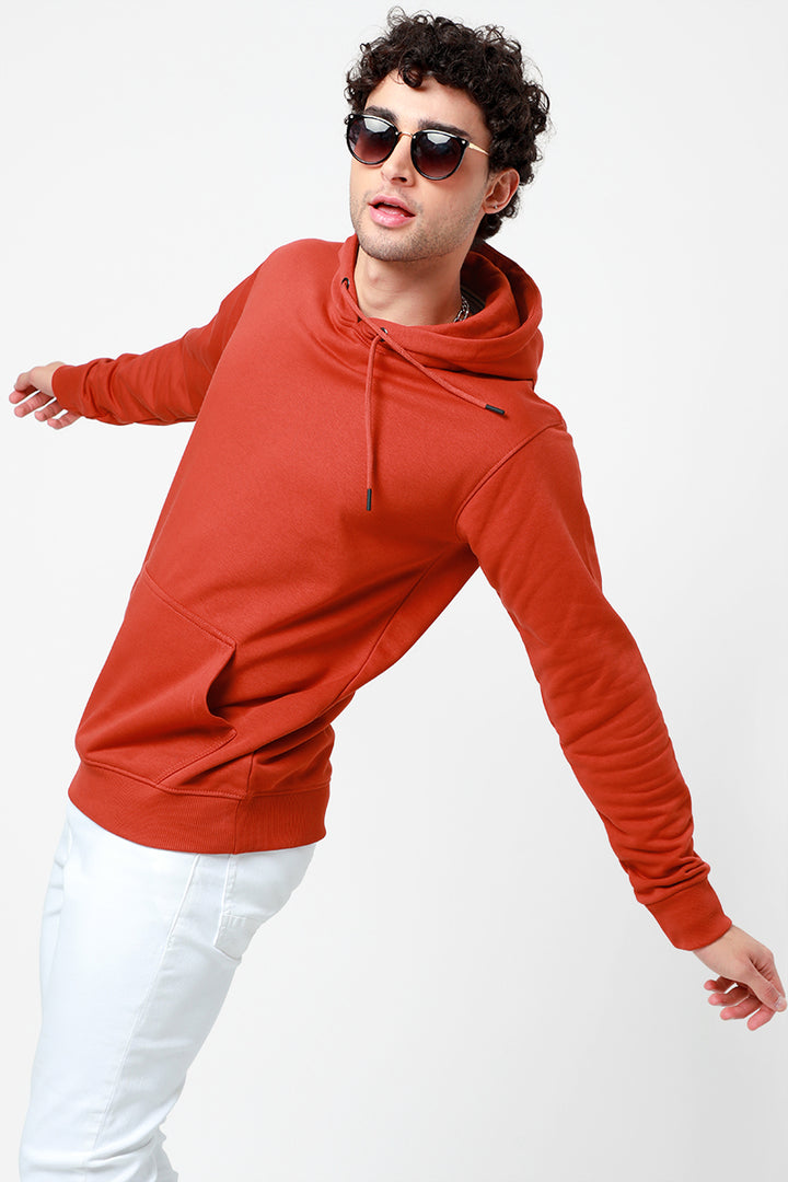 Solid Brick Red Hoodie - SNITCH